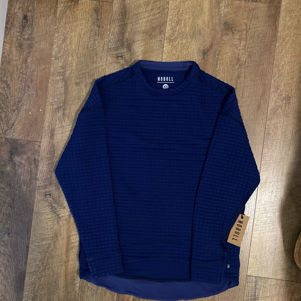 NOBULL Waffle Pullover Blue XS NWT